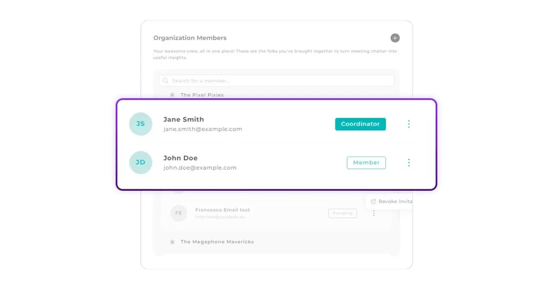 User onboarding interface showing step-by-step guided process for new team members